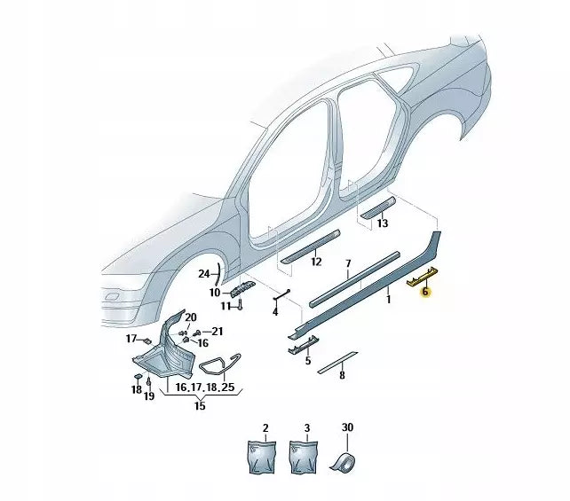 NEW AUDI A6 C7 REAR RIGHT JACK PAD COVER TRIM 4G0853870A