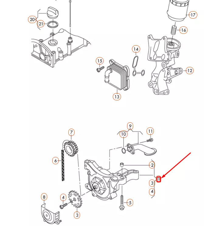 NEW AUDI A1 8X OIL PUMP 03F115105D ORIGINAL