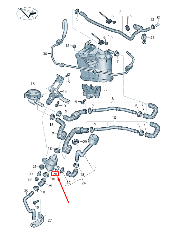 new audi r8 4s engine kombi valve 4s0201752 original