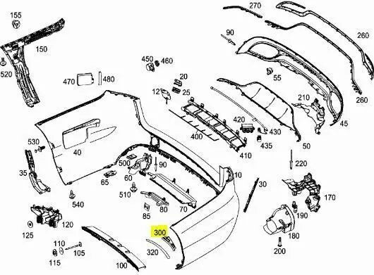 NEW MERCEDES BENZ C W205 REAR AMG BUMPER WHEEL ARCH ENLARGEMENT A2058803
