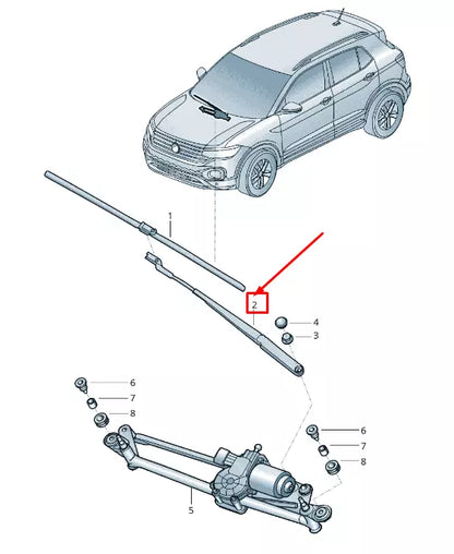 NEW VW T-CROSS C1 FRONT LEFT WIPER ARM LHD 2GM955409A03C 2GM955409A 03C