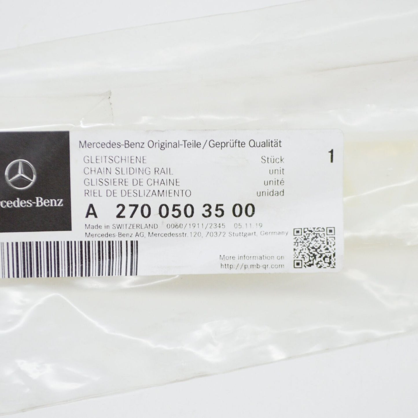 NEW MERCEDES-BENZ C W204 CHAIN SLIDING RAIL A2700503500 ORIGINAL