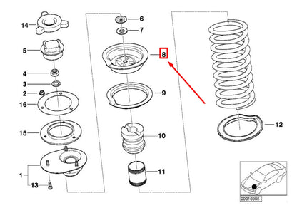 NEW BMW Z3 COUPE E36 UPPER SPRING PLATE 31332227903 2227903 ORIGINAL
