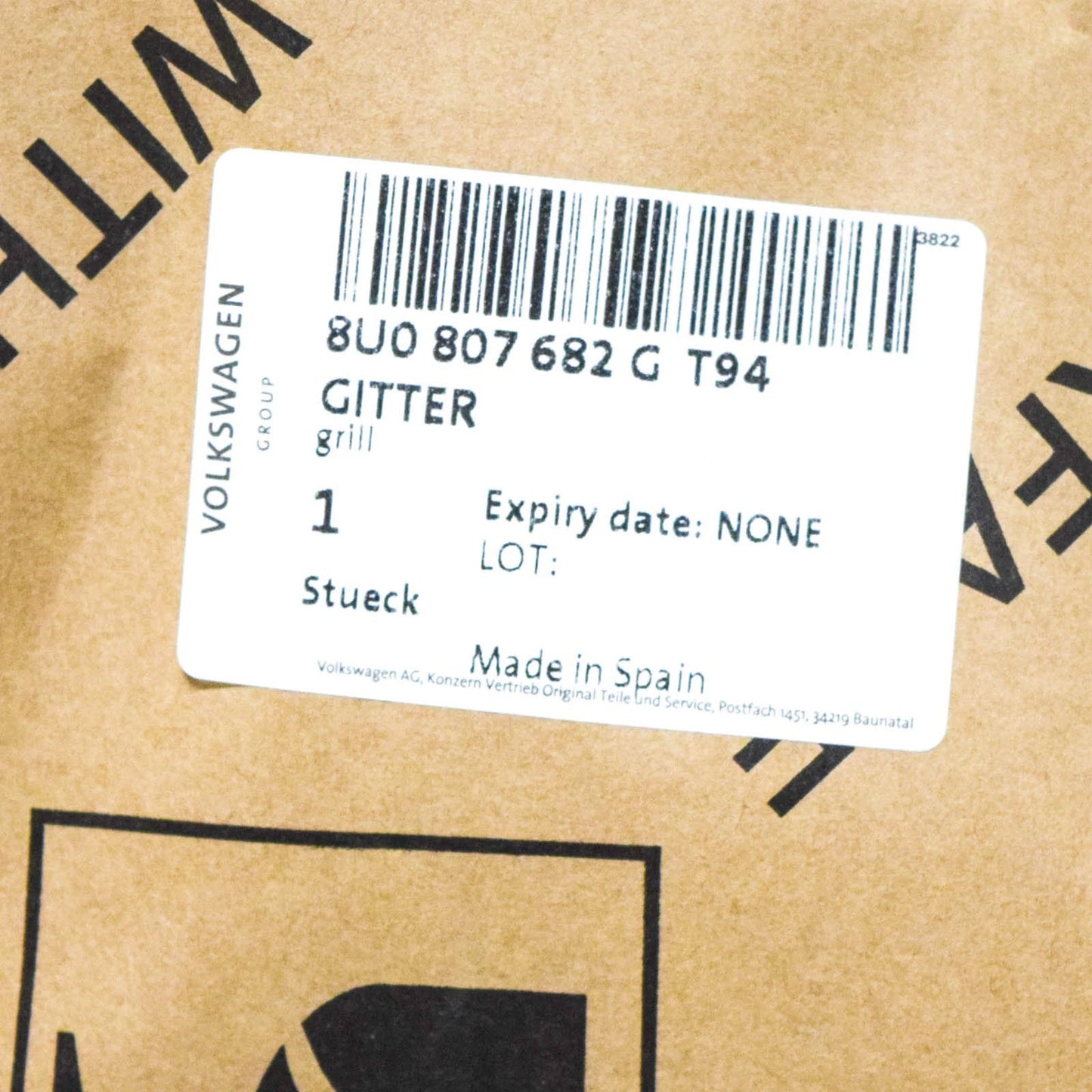 NEW AUDI Q3 8U RS FRONT BUMPER RIGHT AIR VENT GRILLE 8U0807682GT94 ORIGINAL