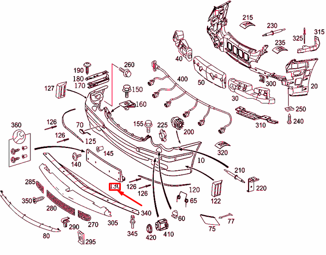 NEW MERCEDES-BENZ CLK C209 FRONT LICENSE PLATE COVER A2098851481 ORIGINAL