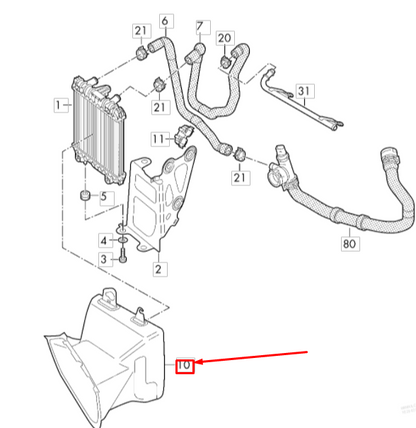 NEW VW GOLF MK7 ADDITIONAL COOLER FRONT RIGHT AIR GUIDE 5G0117334C ORIGINAL