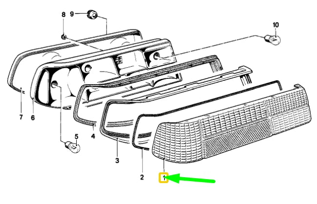 NEW BMW 6 E24 REAR LEFT TAIL LAMP LENS 63211368017 1368017 ORIGINAL