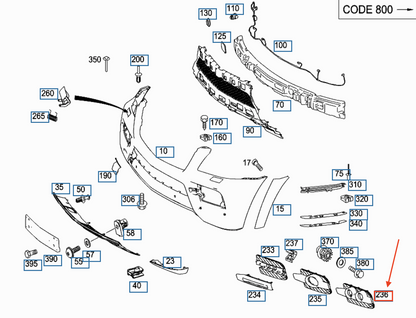 NEW MERCEDES-BENZ GL X164 FRONT RIGHT FOG GRILLE A1648801424 ORIGINAL