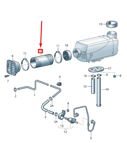 NEW VOLKSWAGEN CRAFTER 2F MK1 AUXILIARY HEATER AIR HOSE 2E1883913