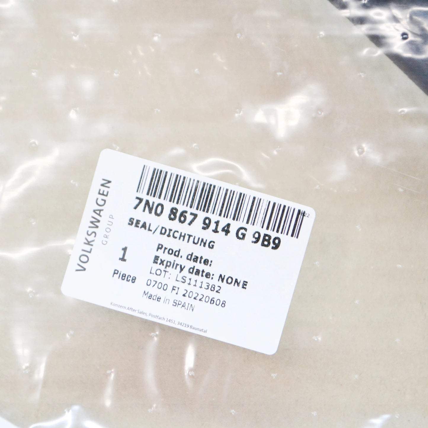 NEW VW SHARAN 7N SLIDING DOOR SEAL 7N0867914G9B9 7N0867914G 9B9