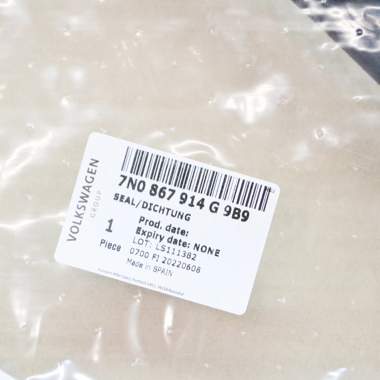 NEW VW SHARAN 7N SLIDING DOOR SEAL 7N0867914G9B9 7N0867914G 9B9