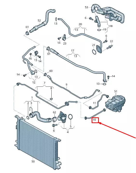 NEW AUDI A7 SPORTBACK 4G COOLANT EXPANSION TANK VENT LINE 4G0121081CQ