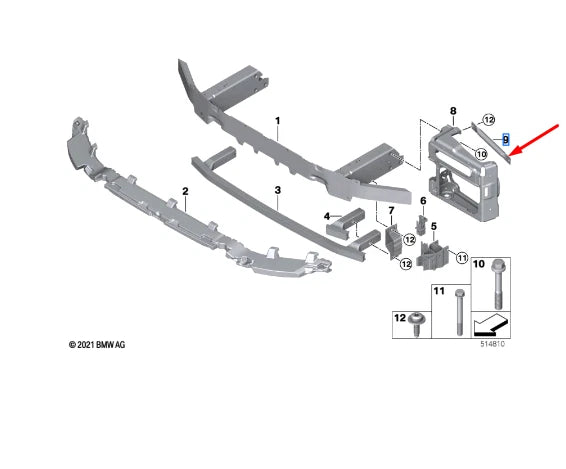 NEW BMW X3 G01 FRONT TRAVERSE REAR STRUT BRACE 51117399963 ORIGINAL