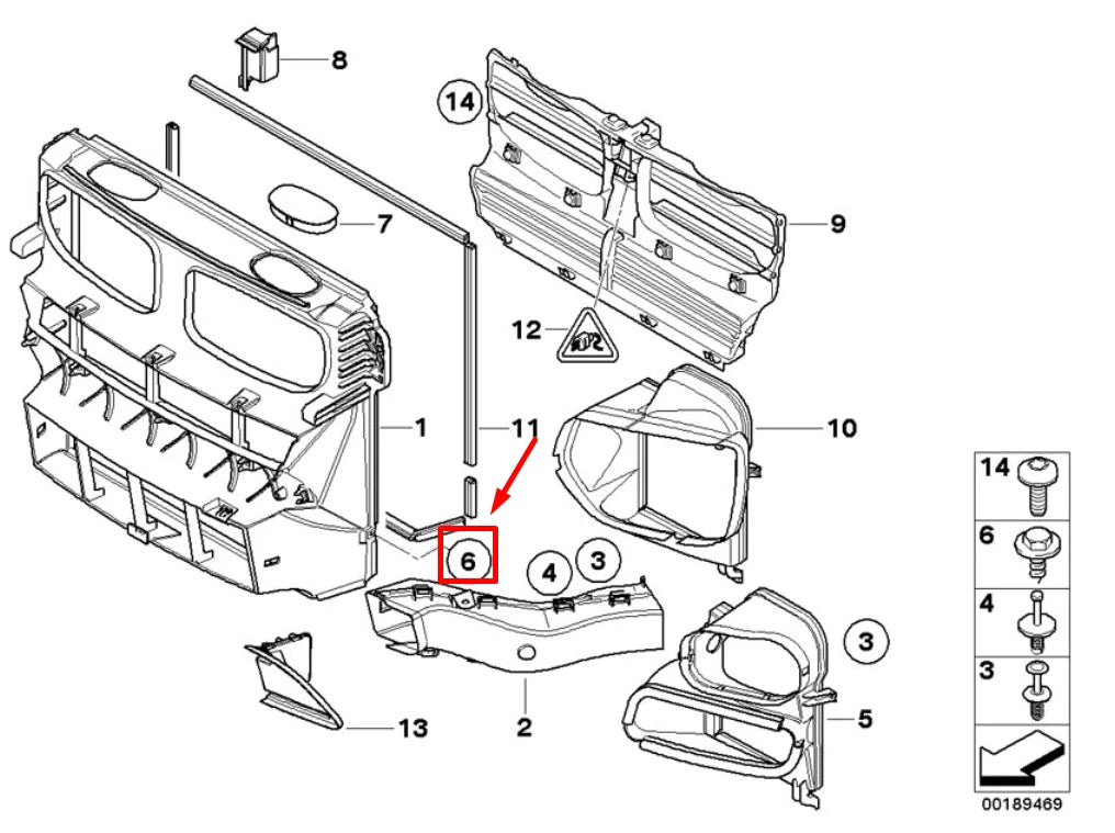 NEW BMW X5 E70 FRONT RIGHT AIR DUCT 51717169416 7169416 ORIGINAL