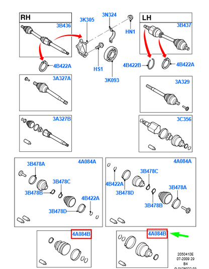 new ford focus mk2 front inner cv boot kit 1552958 5m51-4a084-ab original