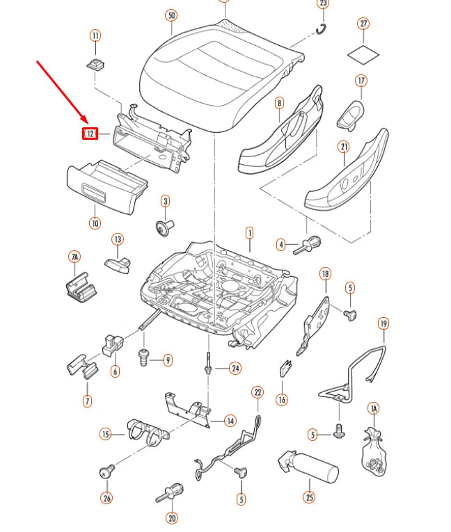 NEW VW JETTA A6 FRONT RIGHT SEAT DRAWER GUIDE FRAME 5C68826009B9