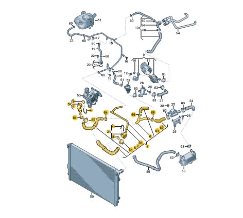 NEW AUDI A1 SPORTBACK GB WATER COOLANT HOSE 2Q0122101BF ORIGINAL