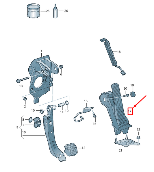 new audi q3 8u accelerator pedal rhd 1k2721503ah original