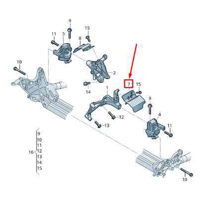 new audi q7 4m left rubber metal bearing cover plate 4m0199387c original