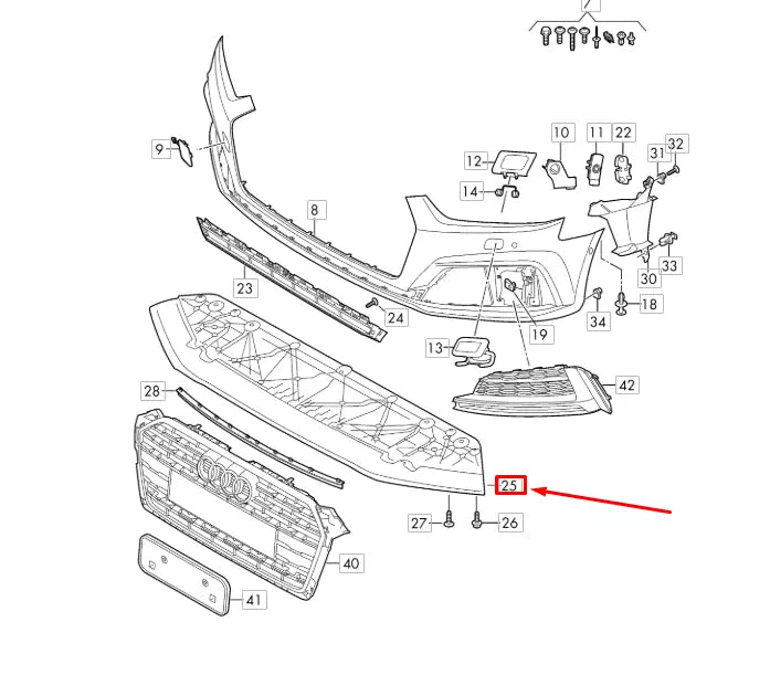 NEW AUDI A5 8W6 FRONT BUMPER UNDERBODY LOWER COVER SHIELD 8W6807611 ORIGINAL