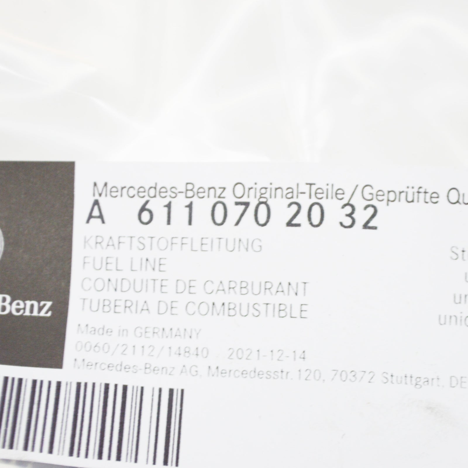 NEW MB SPRINTER 903 DIESEL 2.9 FUEL FILTER PIPE HOSE LINE A6110702032 ORIGINAL