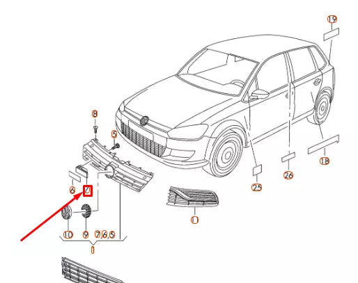 NEW VW POLO 6R GTI FRONT BONNET BADGE 6C0853948DFOD ORIGINAL