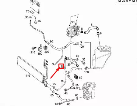 NEW MERCEDES-BENZ S-CLASS W221 HIGH PRESSURE LINE A2213203572 ORIGINAL