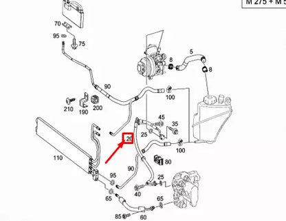 NEW MERCEDES-BENZ S-CLASS W221 HIGH PRESSURE LINE A2213203572 ORIGINAL