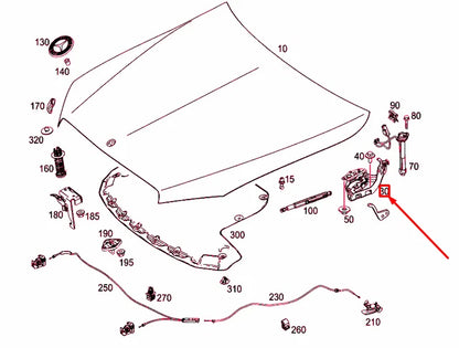 NEW MERCEDES-BENZ GLC COUPE C253 ENGINE HOOD RIGHT HINGE A2538800228