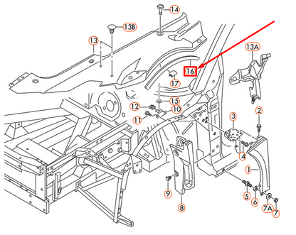 NEW AUDI R8 4S LEFT FENDER SEAL BEADING 420821217D ORIGINAL