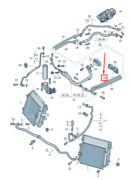 new audi r8 4s a/c refrigerant line 4s0816722h original