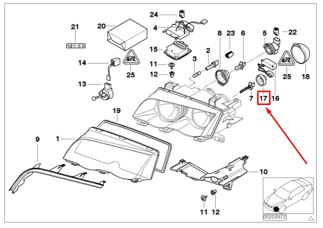 new bmw 3 e46 low beam bulb retainer 63126905323 6905323 original