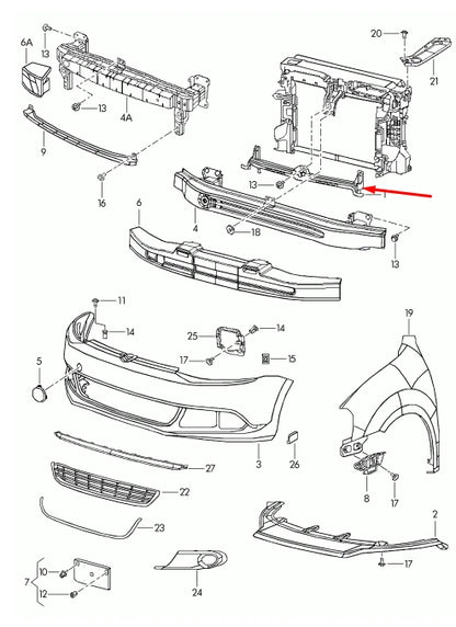 NEW VOLKSWAGEN JETTA MK6 RADIATOR UPPER SUPPORT BRACKET 5C6805706D