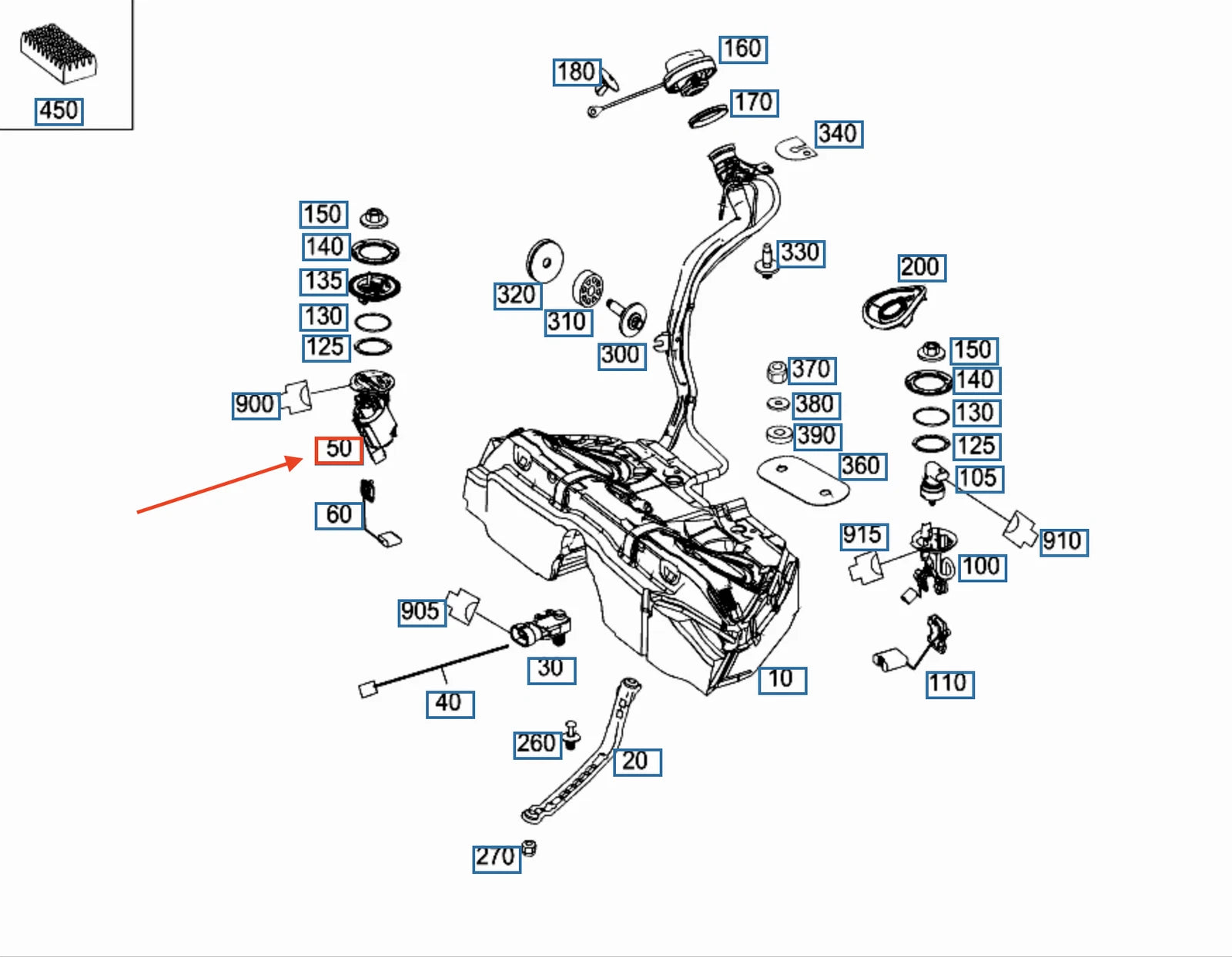 NEW MERCEDES-BENZ C W204 RIGHT FUEL DELIVERY MODULE A2184700394 ORIGINAL