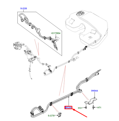 new land rover range rover iv l405 fuel supply and vapour tube lr086378 original