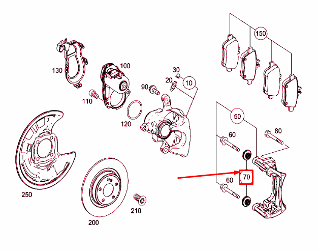 new mb cla c117 rear wheel brake bellow ts parts kit a0014213586 original
