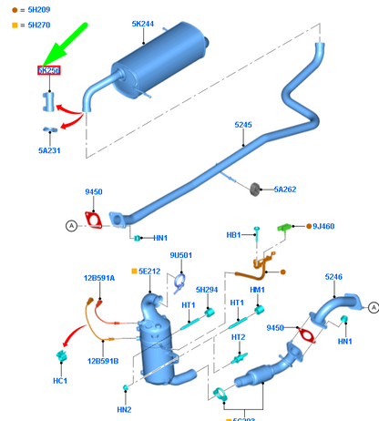 new ford ecosport mk2 bk exhaust system pipe connector 1854886 original