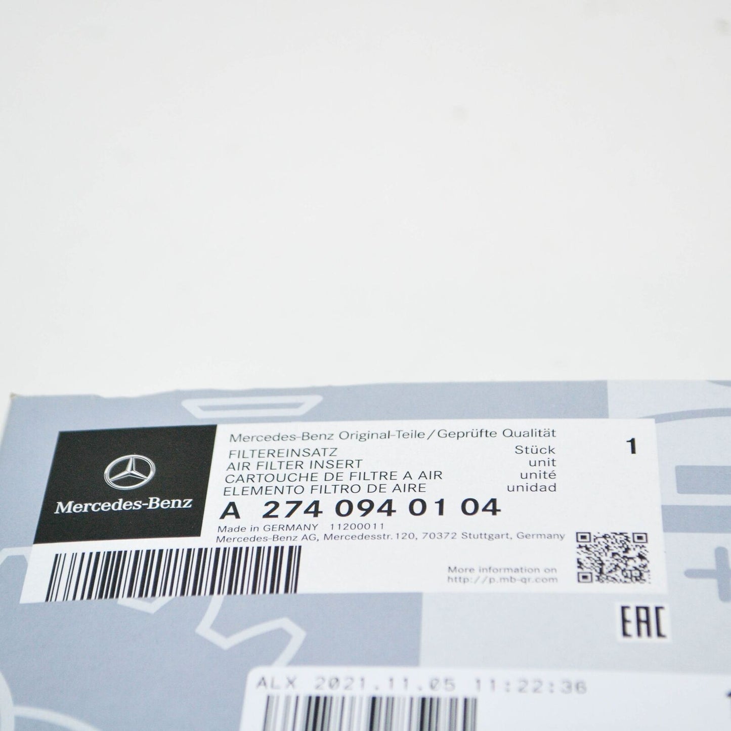 NEW MERCEDES BENZ C W205 AIR FILTER INSERT A2740940104 ORIGINAL