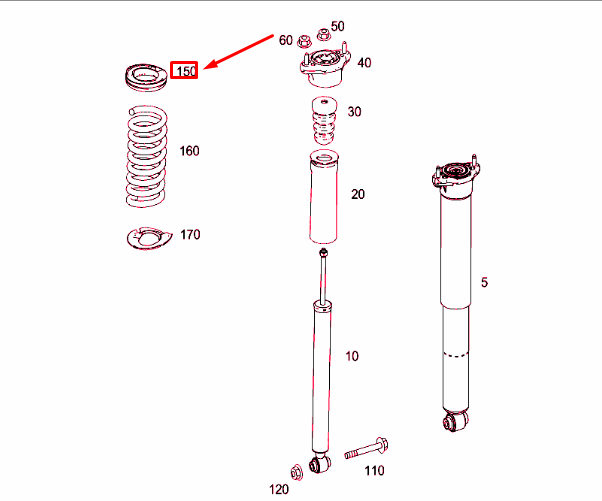 NEW MERCEDES-BENZ C-CLASS W204 COIL SPRING UPPER SHIM A2103250384 2010 11108570