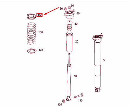 NEW MERCEDES-BENZ C-CLASS W204 COIL SPRING UPPER SHIM A2103250384 2010 11108570