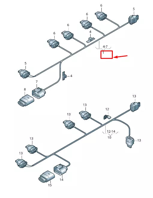 NEW VW SHARAN 7N FRONT PARKING AID WIRING HARNESS 7N0971095B
