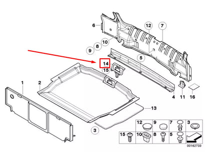 NEW BMW 3 CABRIO E46 TRUNK LUGGAGE PANEL HANDLE 51478245316 8245316 ORIGINAL