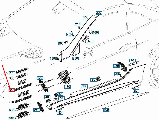 NEW MERCEDES-BENZ ML W166 FRONT FENDER EMBLEM BADGE A1668172915 ORIGINAL