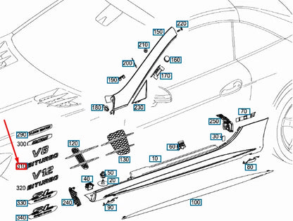 NEW MERCEDES-BENZ ML W166 FRONT FENDER EMBLEM BADGE A1668172915 ORIGINAL