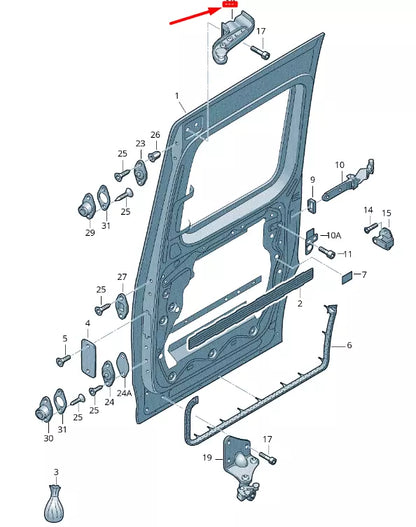 NEW VW CADDY 2K MK3 RIGHT SLIDING DOOR UPPER ROLLER GUIDE 2K0843436B9B9