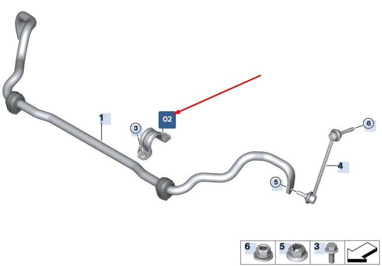NEW BMW X5 F15 FRONT STABILIZER SUPPORT 31356859263 6859263 ORIGINAL