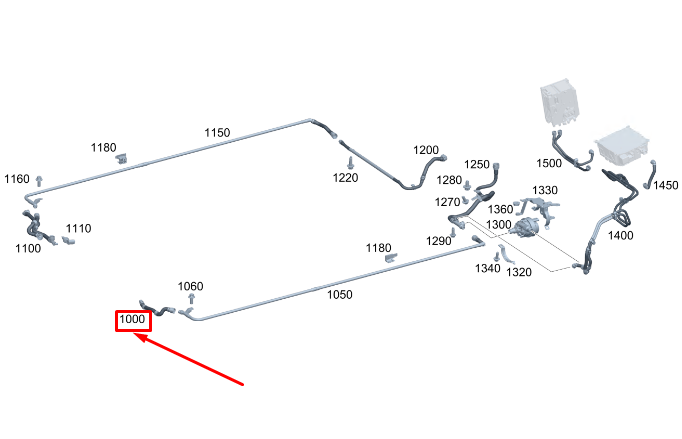new mercedes-benz eqs v297 coolant line a2975013901 original