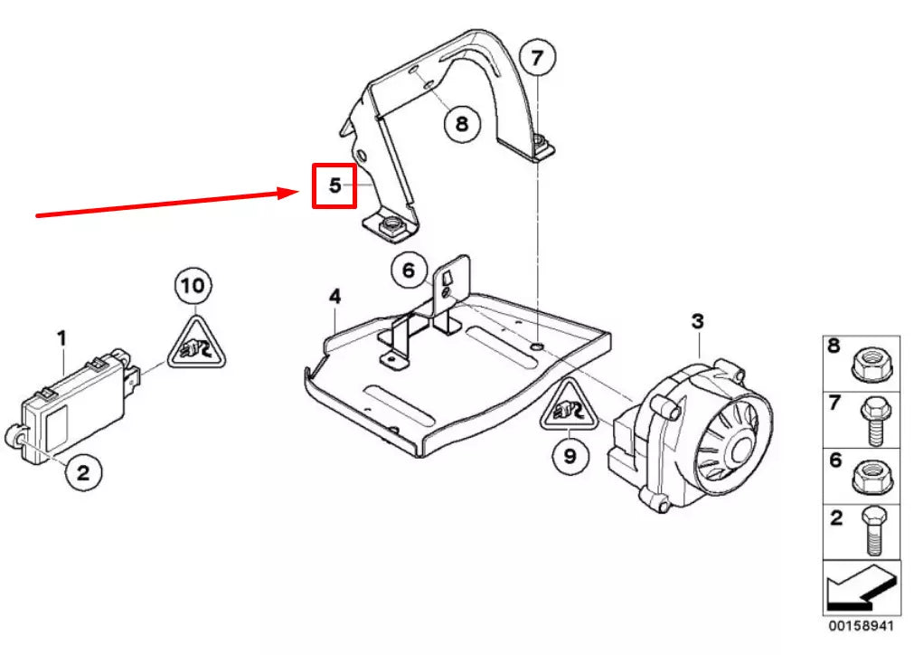 NEW BMW 3 CABRIO E93 ALTERNATIVE POWER SIREN BRACKET 65756949084 6949084