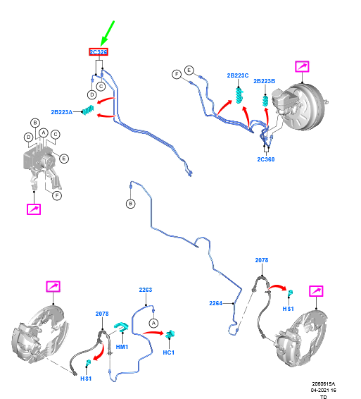 new ford kuga mk3 front brake tube assy 2461410 lx61-2c326-la original