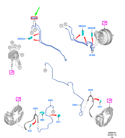 new ford kuga mk3 front brake tube assy 2461410 lx61-2c326-la original